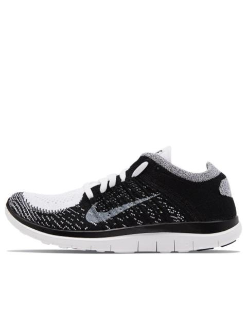 (WMNS) Nike Free Flyknit 4.0 'White Black' 631050-100