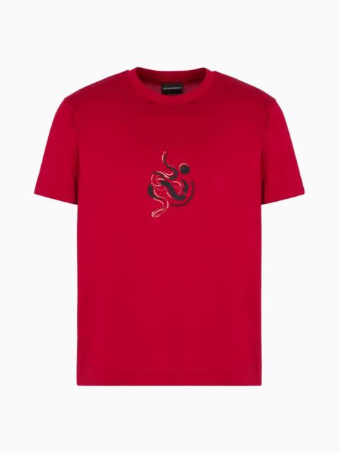 ASV LYOCELL BLEND JERSEY T-SHIRT WITH LUNAR NEW YEAR EMBROIDERY