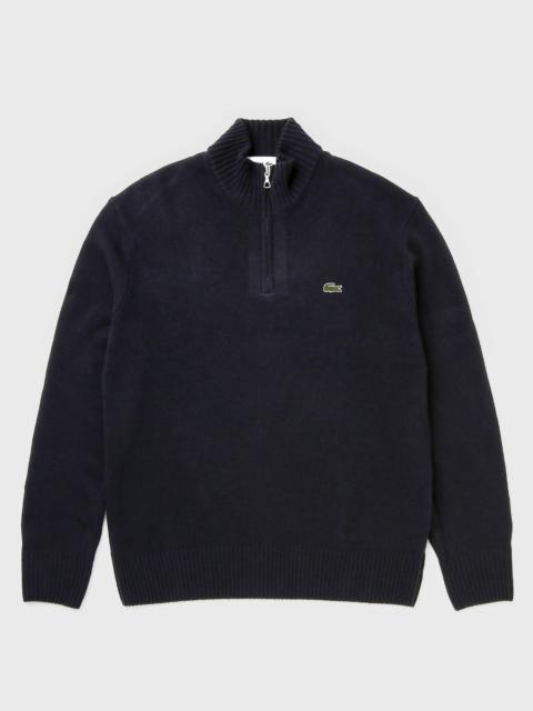 LACOSTE Zipped High Neck Wool Sweater