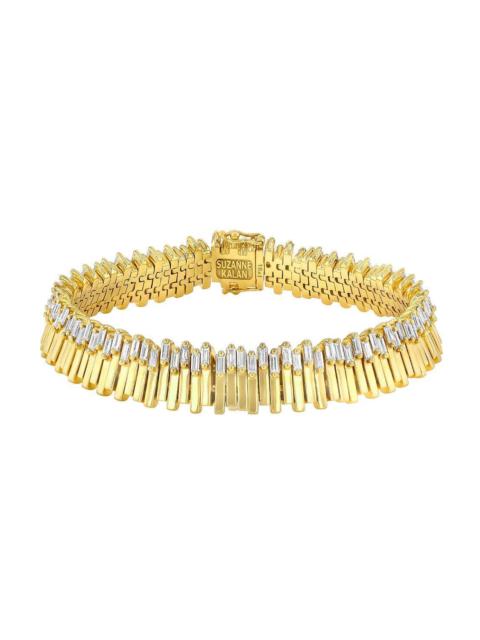 SUZANNE KALAN Baguette Diamond Jagged Tennis Bracelet