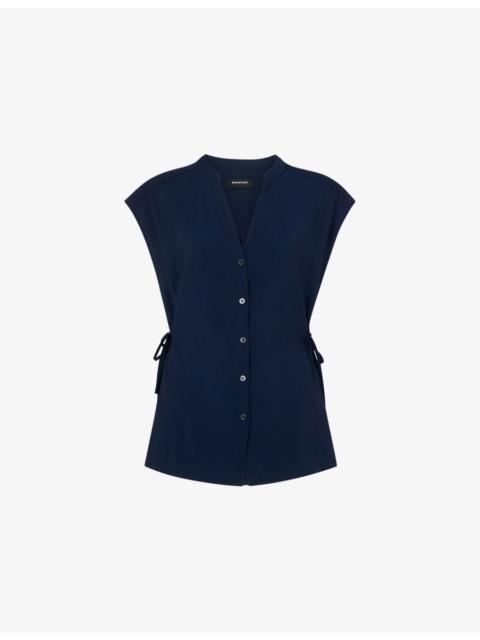 WHISTLES Side-Tie Button-Down Woven Shirt