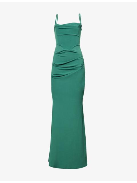 House of CB Milena sleeveless stretch-crepe maxi dress