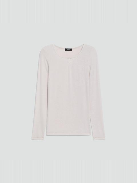 Theory Long-Sleeve Henley Tee in Lounge Jersey