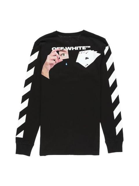 Off-White Off-White MENS Virgil Abloh Diag Hand Card Long Sleeve Tee Black OMAB001E191850111088