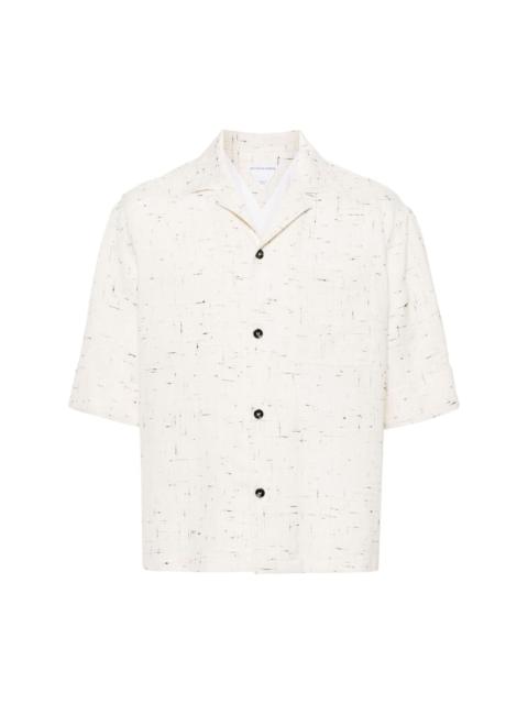 slub-texture camp-collar shirt