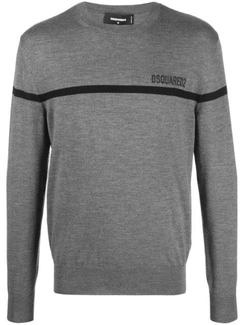 DSQUARED2 logo-embroidered wool jumper