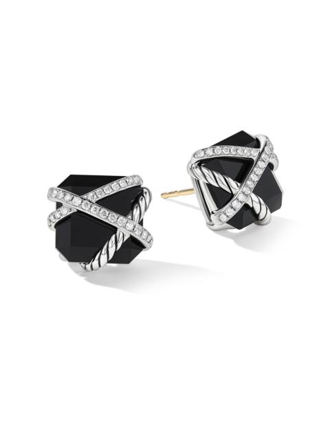 DAVID YURMAN Women's Cable Wrap Stud Earrings in Sterling Silver - Black Onyx