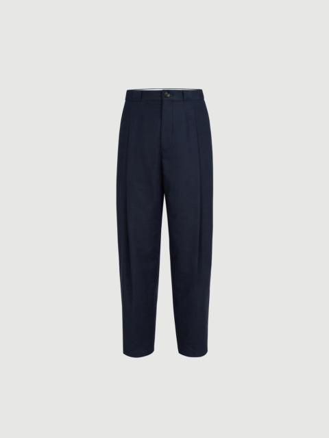 Brunello Cucinelli Cotton and linen panama trousers with pleat