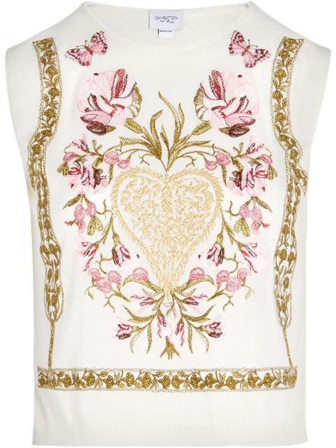 GIAMBATTISTA VALLI floral-embroidered tank top