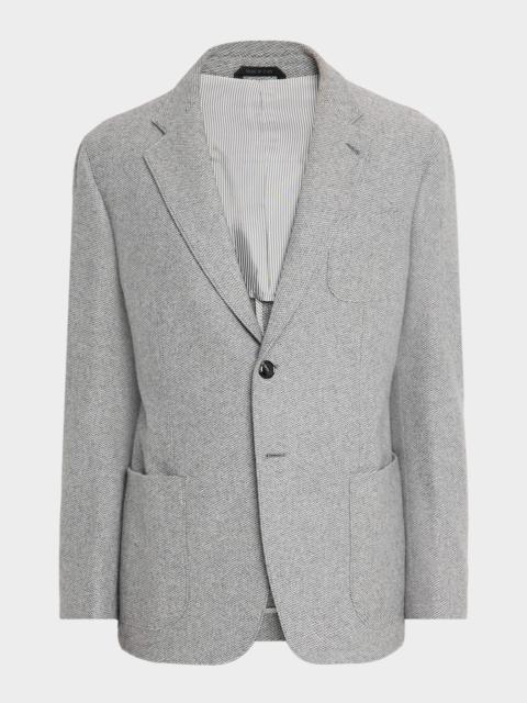 GIORGIO ARMANI Men's Birdseye Cashmere Single-Breasted Blazer
