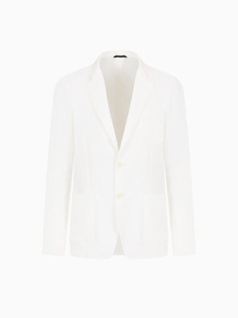 GIORGIO ARMANI Upton Line single-breasted jacket in a silk-blend twill