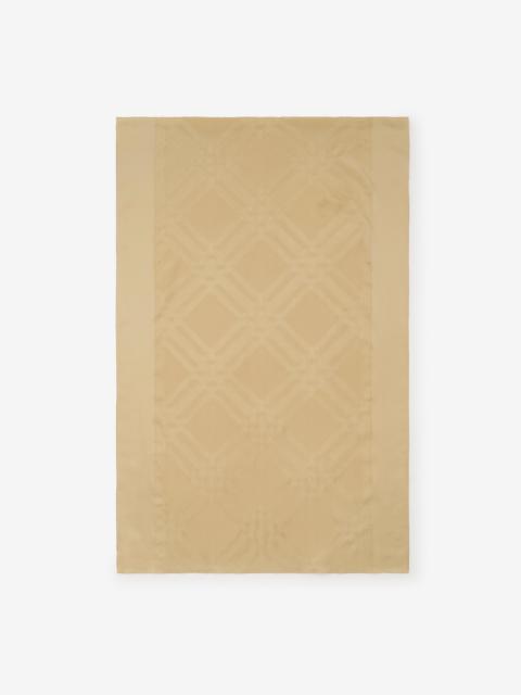 Wide Check Silk Scarf