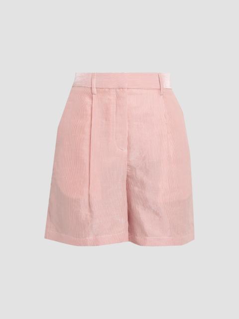 TWP Women's Henry Pinstriped Shorts - White Red
