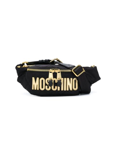 Moschino nylon logo patch belt bag