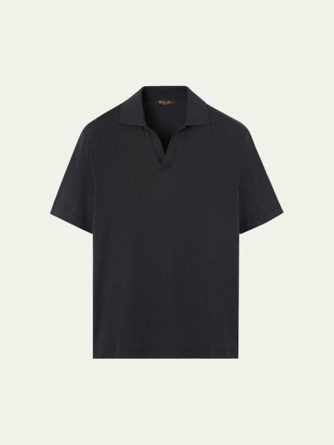 Loro Piana Men's Mazzorbo Silk and Cotton Polo Shirt