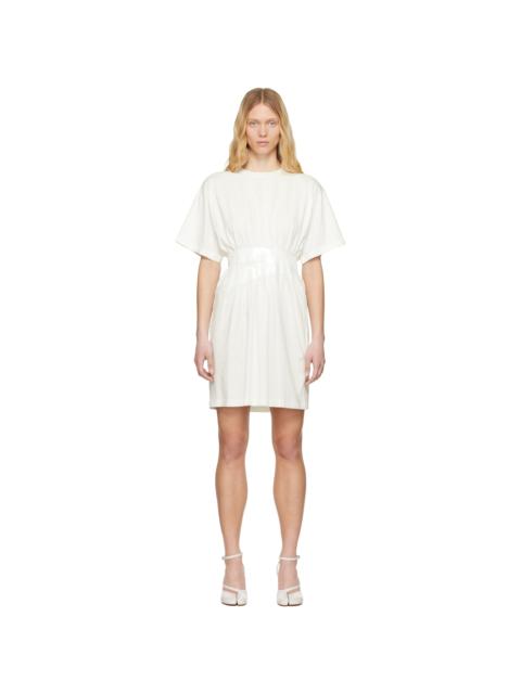 MM6 Maison Margiela Off-White Taped Jersey Midi Dress