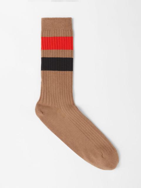 Burberry Striped Cotton Blend Socks