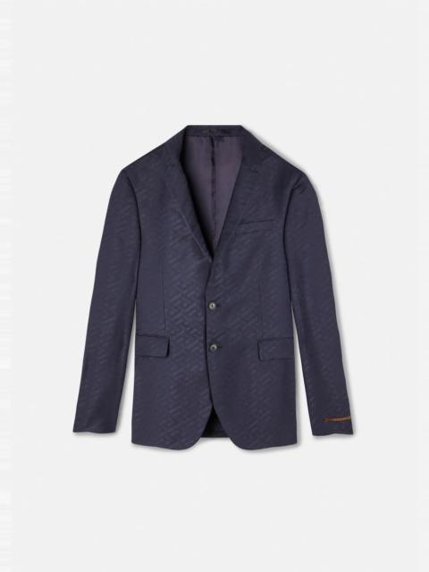 VERSACE La Greca Wool Jacquard Blazer