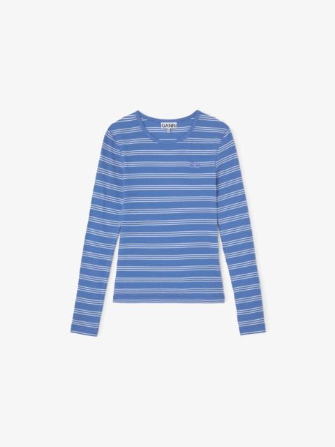 GANNI LONG-SLEEVE TOP WITH STRIPES
