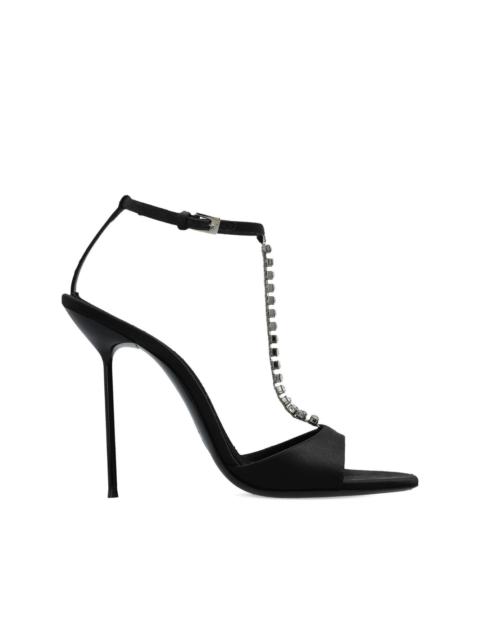 PARIS TEXAS 105mm Lidia T-Strap crystal-chain heeled sandals
