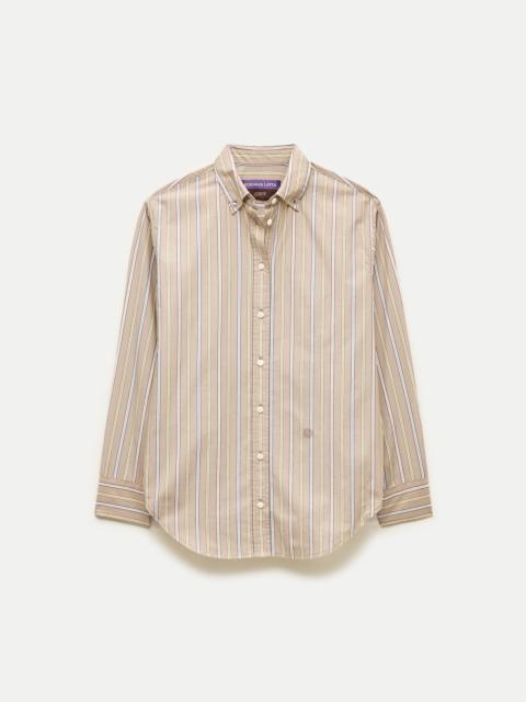 J.CREW Eckhaus Latta x J.Crew overlap button-down shirt in striped cotton poplin