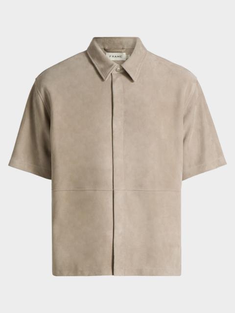 FRAME Men's Suede Button-Front Shirt