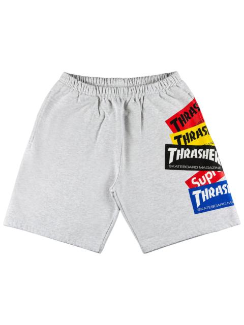 Supreme Supreme x Thrasher Multi Logo Sweatshort 'Ash Grey'