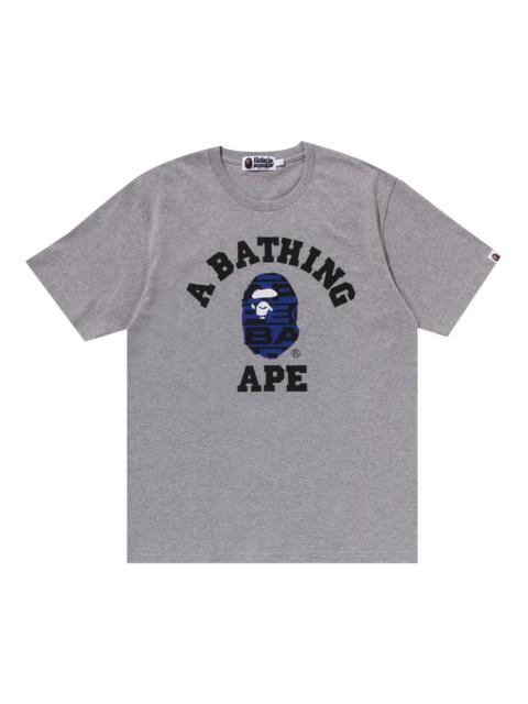 BAPE Lux Sport Pattern College Tee 'Grey'