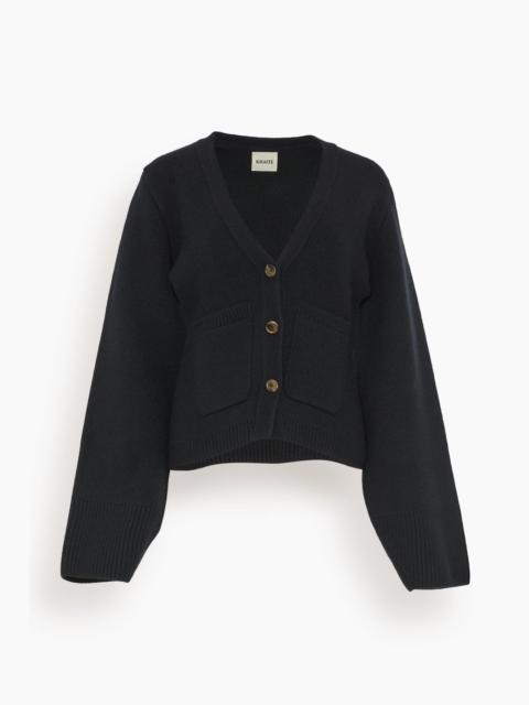 KHAITE Scarlet Cardigan in Black