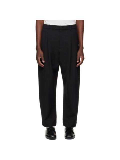Studio Nicholson Black Tuck Pleated Trousers