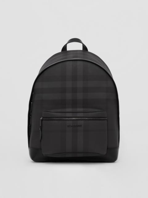 Check and Leather Backpack