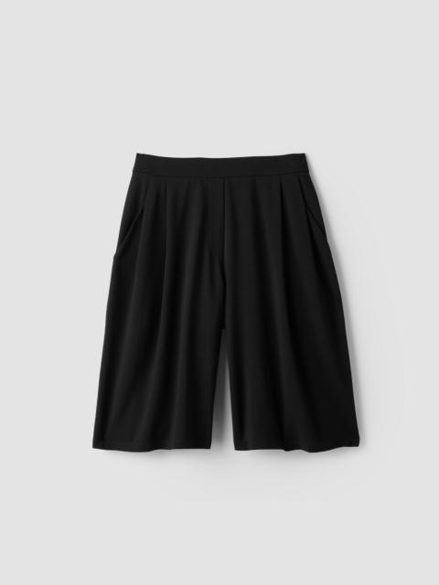 EILEEN FISHER Extra-Fine Ponte Pleated Shorts