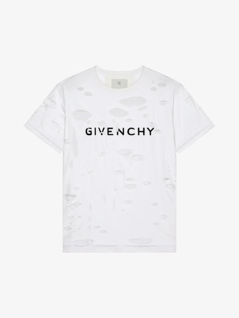 GIVENCHY OVERSIZED T-SHIRT IN COTTON WITH DESTROYED EFFECT