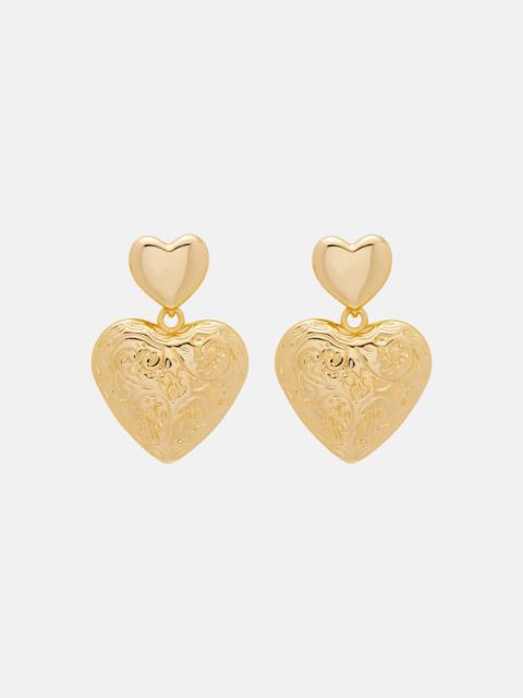 self-portrait Engraved drop earrings