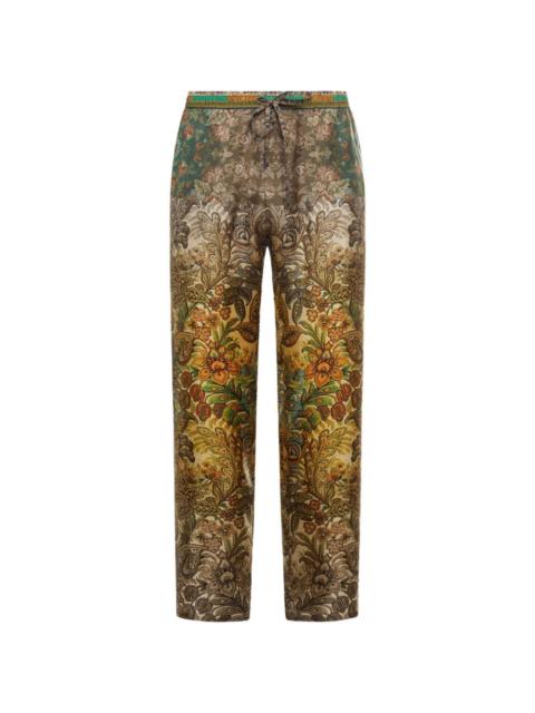 Pierre-Louis Mascia Aloe botanical-print straight trousers