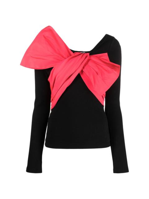 bow-detailed long-sleeve T-shirt