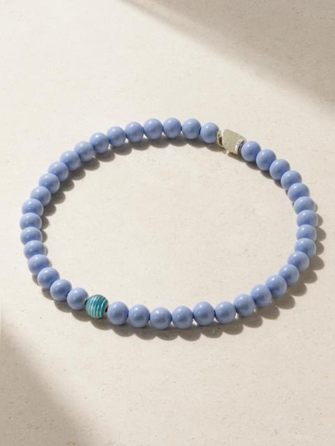 LAUREN RUBINSKI Sterling Silver, 14-karat Gold And Enamel Necklace