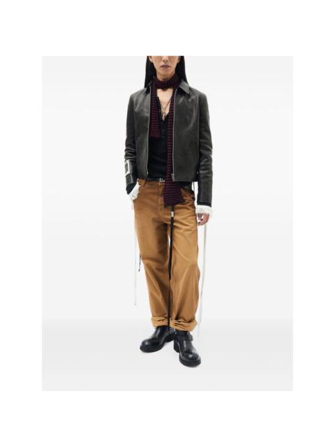 Ann Demeulemeester Osa striped crepe-knit scarf