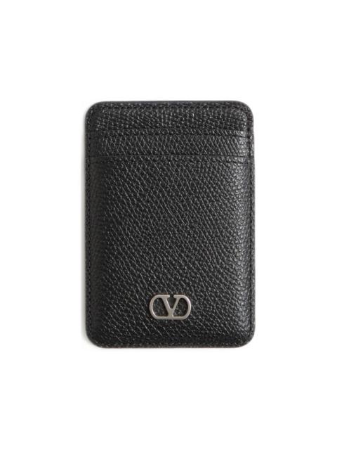 Valentino logo-plaque magnetic cardholder