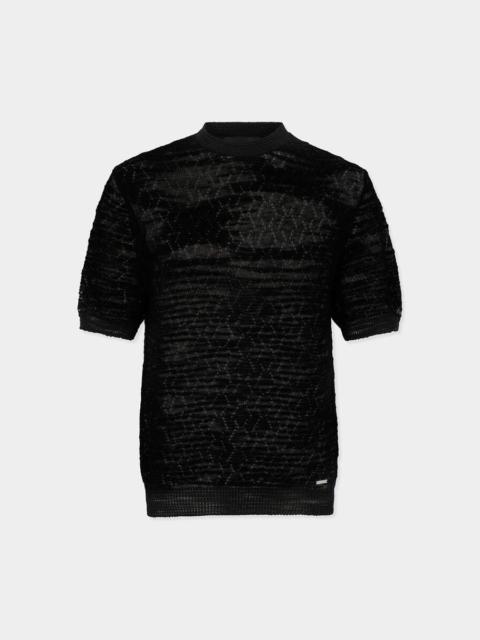 DSQUARED2 OPEN WORK KNIT T-SHIRT