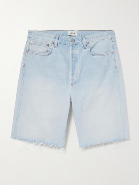 AGOLDE Anson Straight-Leg Frayed Denim Shorts