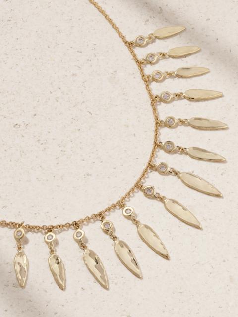 JACQUIE AICHE Shaker 14-karat Gold Diamond Necklace