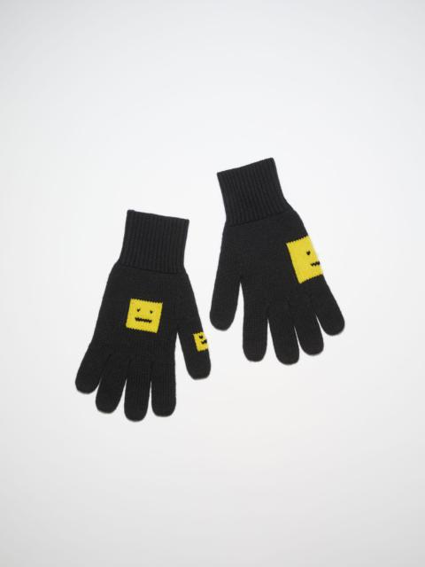 Acne Studios Wool face gloves - Black/yellow