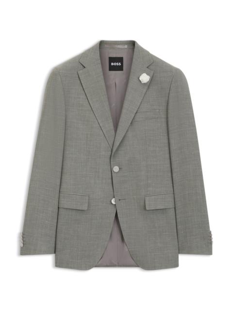 BOSS SLIM-FIT BLAZER IN MÉLANGE STRETCH FABRIC