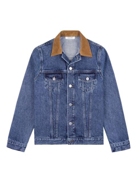 Sporty & Rich contrasting-collar cotton denim jacket
