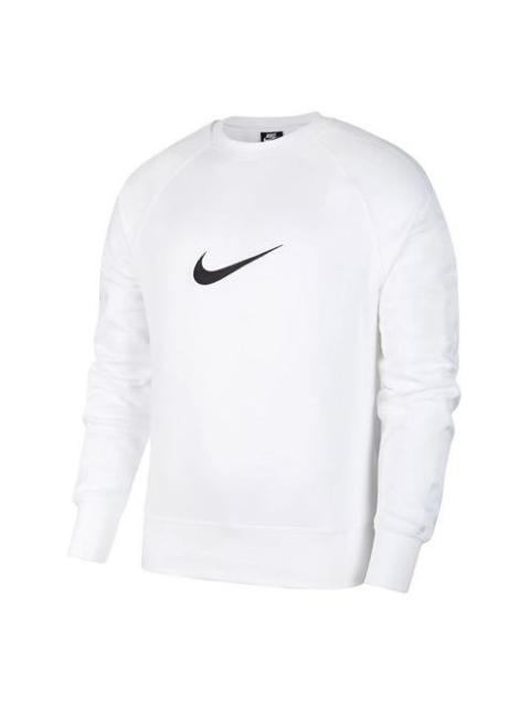 Nike Nike Sportswear Swoosh Casual Sports Crew-neck Long Sleeve 'White' DA0087-100