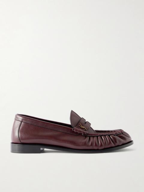 SAINT LAURENT Logo-Embellished Leather Penny Loafers