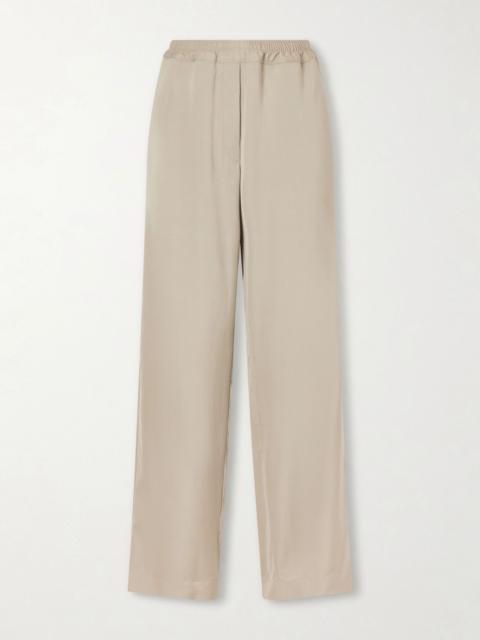 The Row Duvain silk straight-leg pants Cream