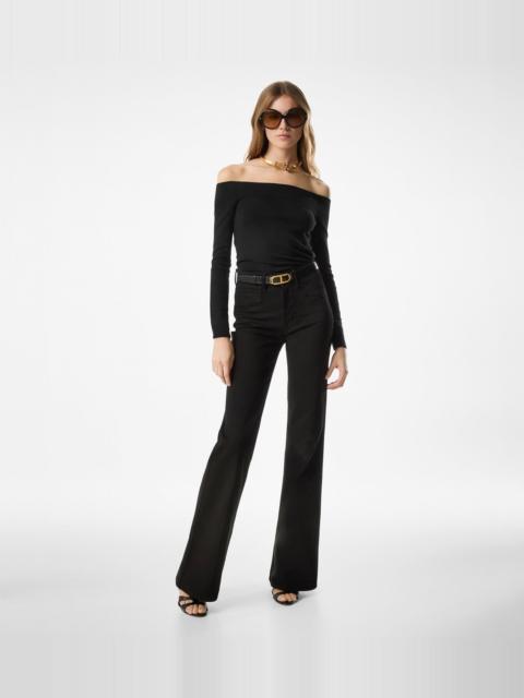 TOM FORD LONG SLEEVE OFF THE SHOULDER KNIT TOP