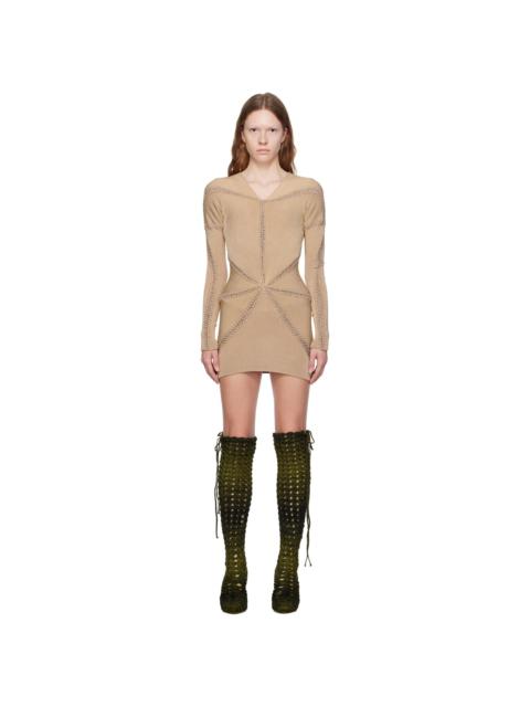 ISA BOULDER Beige Ray Minidress